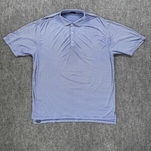 Turtleson Performance Golf Polo Men's XXL Blue White Stripe Stretch Korea